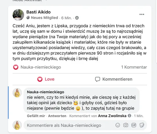 Post Bastiego z Lipska na Facebooku